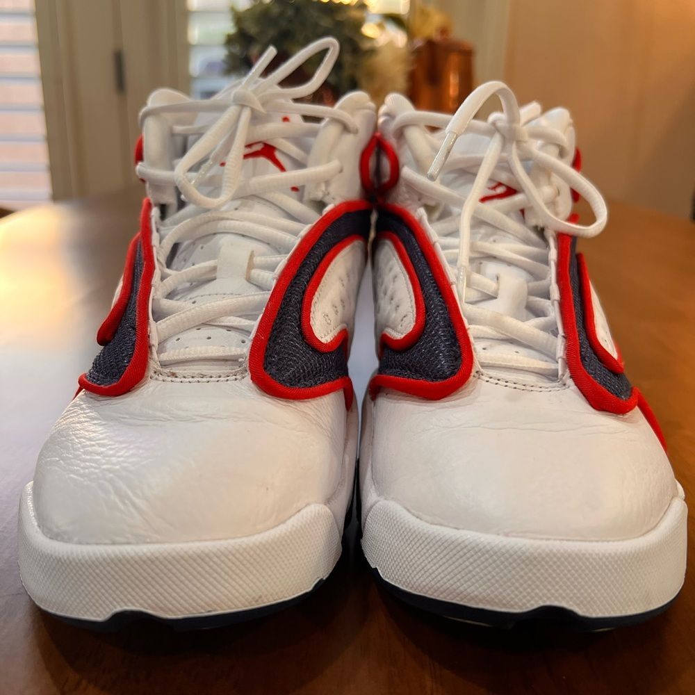 Air Jordan OG USA Red White Blue Leather Mid Top Sneakers Womens 8 Retro Nike 39 - Picture 4 of 8